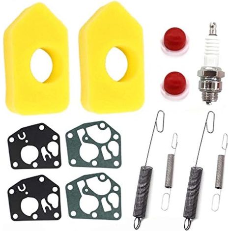 2 Set Filtre à air avec Membrane de carburateur Ressortsd pour Briggs & Stratton Quattro 450 500 550 Series 698369 Classic Sprint 795083 694394 692211 691859 (1/4)