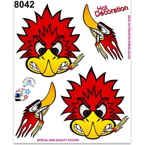 Adesivi Sticker Picchio Frontale, 14 x 16 cm (1/5)