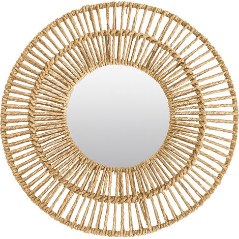 Specchio con palme e alghe marine - Design naturale per la decorazione