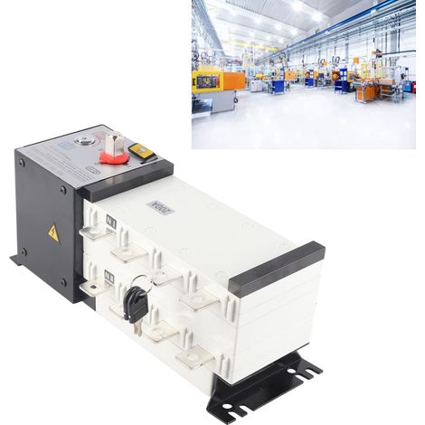 Groupe électrogène AC400V avec double commutateur de transfert automatique, type d'isolation intelligent de niveau PC, deux entrées et une sortie, type lutte contre l'incendie ATS200A. (1/5)