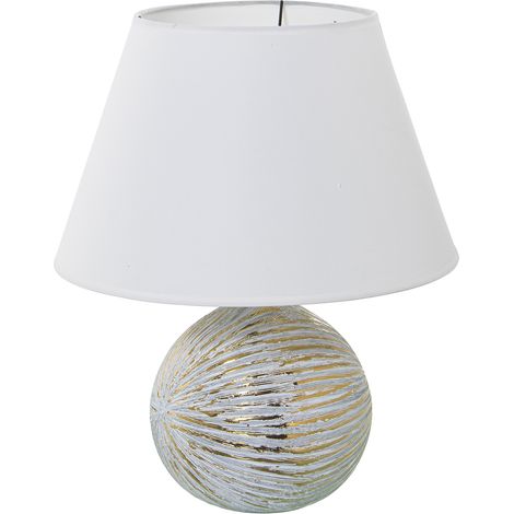 Weiß/goldener Keramiktischlampe+52630.1x27, max.40 ° 35x43 cm, Basi (1/3)