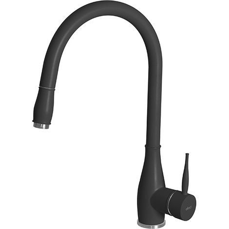 Elleci Neva G40. Tipo di beccuccio: Estraibile, Colore del prodotto: Nero, Materiale del rubinetto: Granitek. Altezza sopra la superficie di fissaggio (max): 38,6 cm, Distanza tra foro d... - MGKNEV40 (1/2)