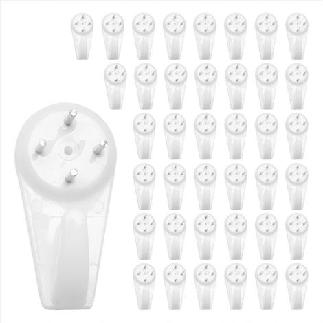 Crochets muraux pour stuc/béton, kit de fixation sans dommage, lot de 40 (1/5)