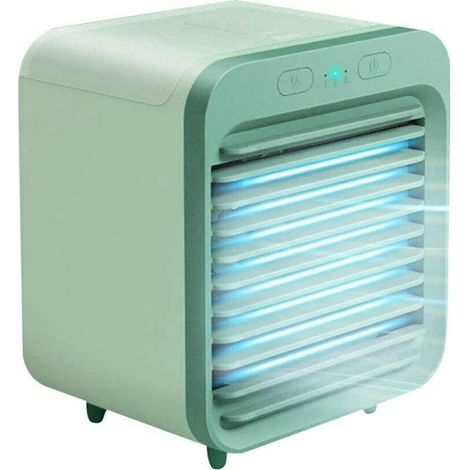 Ventilador USB verde con 3 modos, aire acondicionado personal, ventilador nebulizador, pequeño enfriador doméstico - KZQ (1/4)