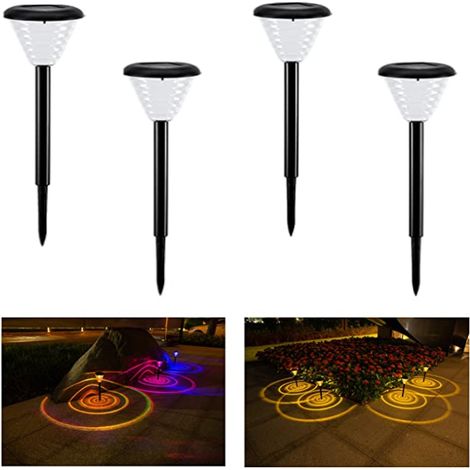 Solar-Gartenleuchten für den Außenbereich, warmweiße RGB-Solarstrahler, wasserdichte IP55-Solarleuchten für den Außenbereich, LED-Solarbeleuchtung für Einfahrten, Wege, Terrassen, Rasenflächen und Lan