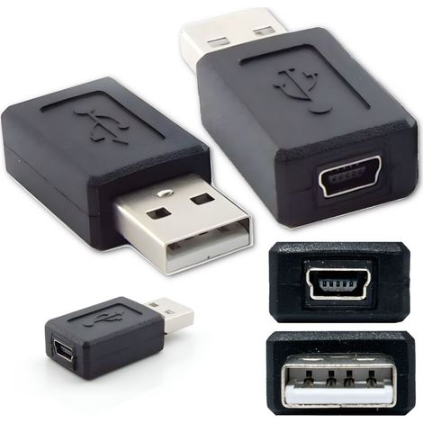 Adaptateur USB mâle vers mini USB femelle. Embout de prise adaptateur mini USB. (1/5)