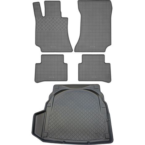 Juego de alfombrillas de goma para coche y alfombrilla para maletero para Mercedes Clase E W212 Sedán (4 puertas) de marzo de 2009 a marzo de 2016.