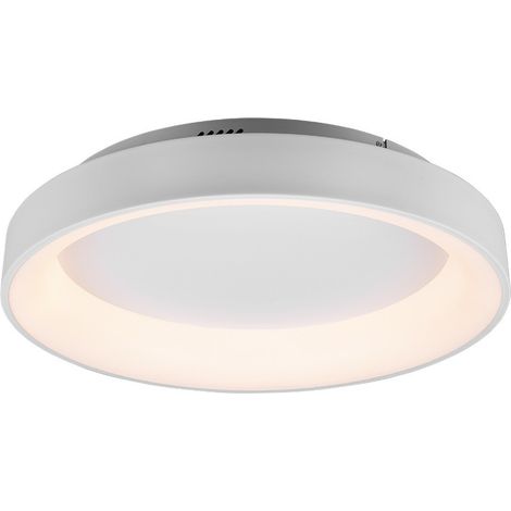 Plafón de interior Trio Girona 48W Ø 60 cm. LED RGBW multicolor regulable. Mando a distancia Salón y dormitorio. Estilo moderno. Metal. Color blanco (1/4)
