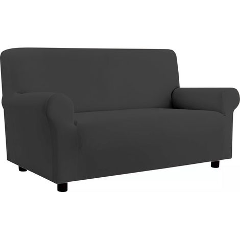 Copridivano Elasticizzato Antimacchia Modello Zeno Colore Piombo, misuraPoltronacolorePiombo