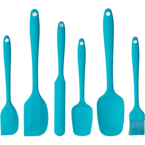 Ensemble de 5 spatules en silicone de qualité alimentaire, résistantes aux hautes températures, idéales pour la pâtisserie, la cuisine et le mélange. (1/5)