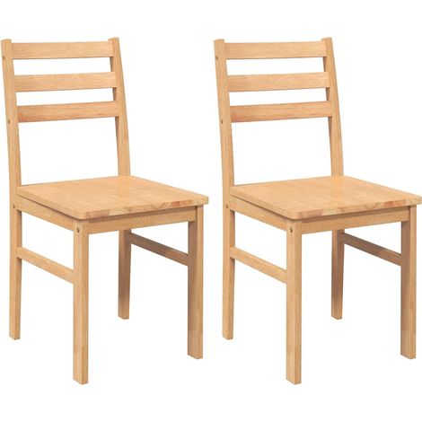 Lot de 2 Chaises à manger,Chaise de cuisine bois massif caoutchouc CFW34987 (1/5)