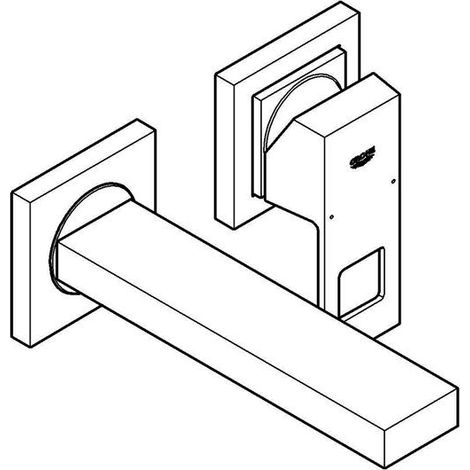 Grohe Eurocube - Unterputz-Waschtischarmatur, 2-Loch-Montage, Supersteel 19895DC0 (1/5)