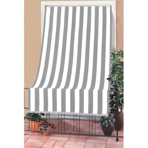 Tenda da sole 140x250 cm a caduta in poliestere ombreggiante da balcone - Panna/Grigia (1/5)