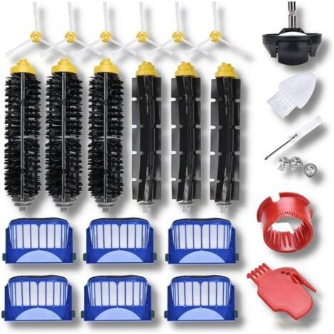 Lot de 23 pièces de rechange compatibles avec les aspirateurs iRobot Roomba 692, 671, 676, 675, 645 et 655 (ne convient pas aux autres modèles Roomba) : filtres, brosse en caoutchouc et brosse latéral (1/5)