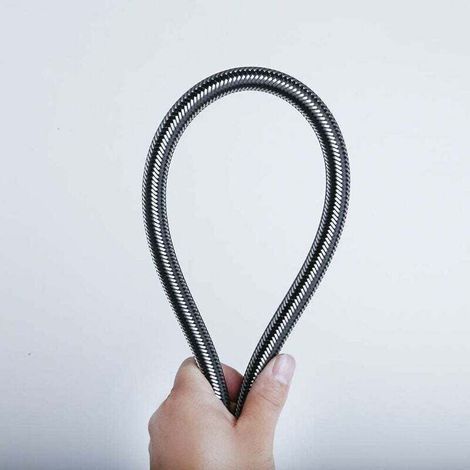 Tuyau Tressé 2M, Tuyaux de Raccordement(G1/2 X G1/2) avec tresse en acier inoxydable,Tuyau d'entrée de Chauffe-Eau Chaude et Froide,pour Remplacement Universel de Cuisine Salle de Bain. (1/3)