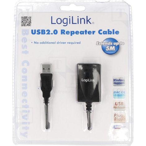 Cable repeteur actif USB A 2.0 male USB A 1.1 femelle - 5m