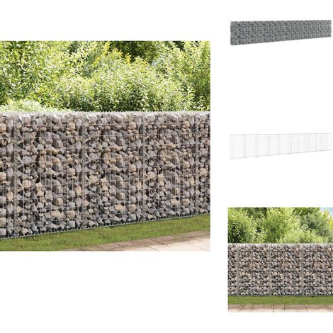 Gabionenwand mit Abdeckung Verzinkter Stahl 600×30×100 cm - Gabionenwand - Stahlauskleidung - Ziergitter - Terrassenbepflanzung - Gartenzaun (1/5)