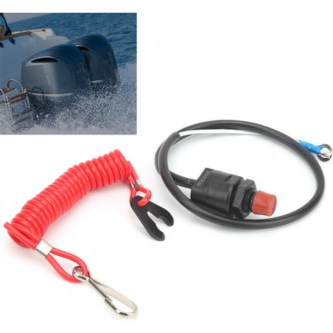 Référence OEM : 6E9-82575-09 Interrupteur d'arrêt et cordon de sécurité pour moteurs hors-bord Yamaha 15 CV, 25 CV, 30 CV et 40 CV (1/5)