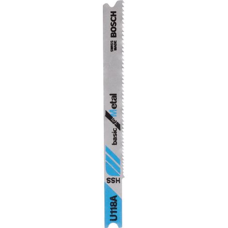 Lame de Scie Sauteuse U 118 A HSS, 1.1-1.5mm Pas, 80mm Longueur, Lot de 3 (1/4)