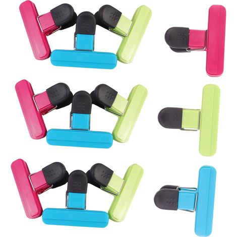 SOLUSTRE Lot de 12 pinces à sacs pain en ABS résistant pour la (1/5)