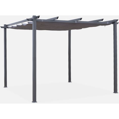 3x3m Pergola, alluminio, copertura scorrevole (1/4)