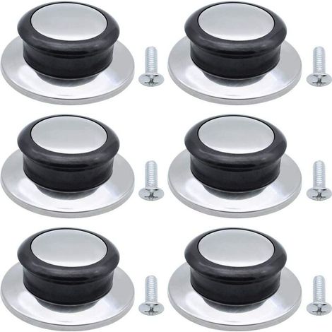 Juego de 6 piezas de asas de repuesto resistentes al calor para pomos de tapas de ollas, repuestos universales para asas de utensilios de cocina de fondo plano para el hogar. (1/4)