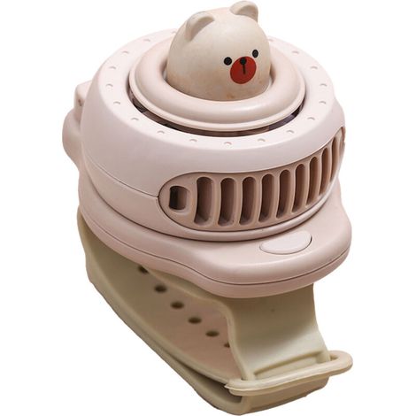 Ventilateur de Poche Mini USB pour Enfants - Montre Ventilateur Portable Élèves - Marron (1/5)