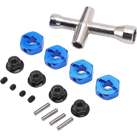 4PCS Écrous hexagonaux en métal de 5 mm pour roues de voiture RC avec douille croisée pour TRAXXAS SLASH 4X4 2WD (1/5)