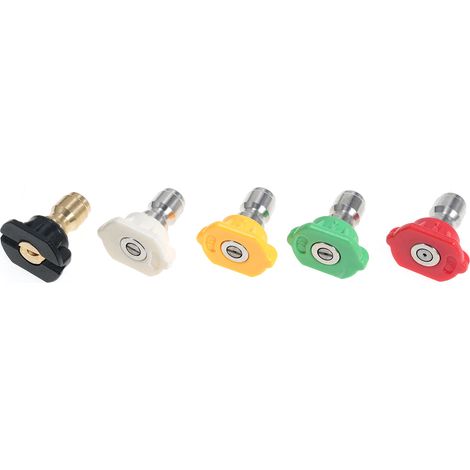 Embouts de buse pour nettoyeur haute pression, kit de pulvérisation pour laveuses électriques jusqu'à 4000 PSI, connexion rapide 1/4", lot de 5