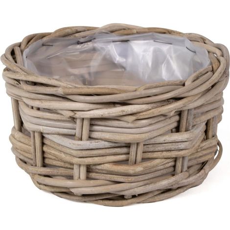 Cesto rotondo in giunco, Ø24x14 cm (kit da 3)