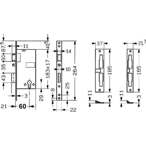 Serratura Elettrica da Infilare per Porta Yale Legno 581 e 59,5 Bordo