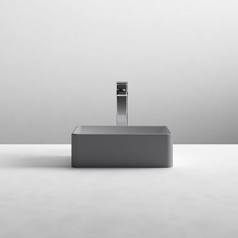 Nuie Vessel Rectangular Sit-On Countertop Basin 365mm Wide - Matt Grey (1/3)