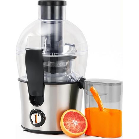 Spremiagrumi centrifugo da 500 Watt, spremiagrumi elettrico da 500 ml con 2 velocità e bocchetta di alimentazione da 70 mm, contenitore per polpa da 1000 ml, elettrico (1/5)