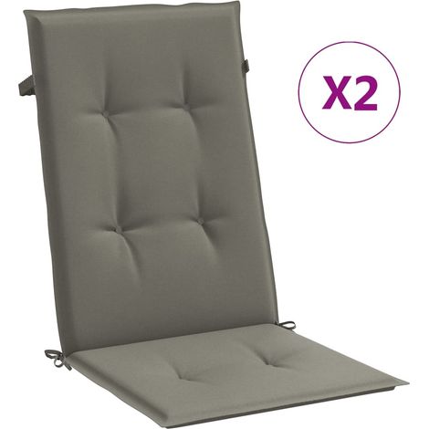 Coussins de chaise à dossier haut lot de 2 gris foncé mélangé (1/5)