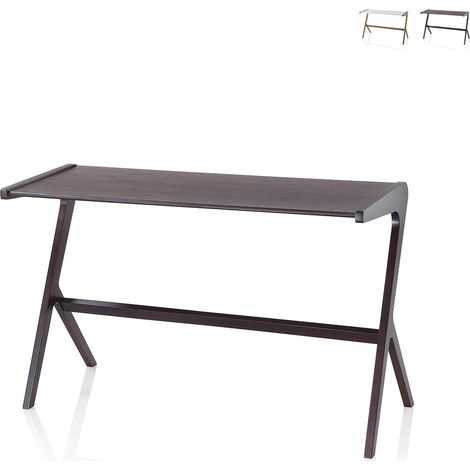 Schreibtisch Büro modern im minimalistischen Holzdesign Allison - Schwarz