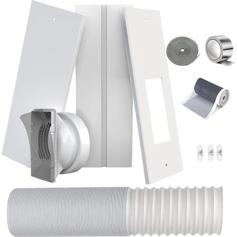 Kit Calfeutrage Fenêtre Climatisation réglable 120cm+Tuyau Φ15cm Raccord Universel adaptateur 13/15cm,calfeutrage porte fenêtre climatiseur filtre écran,Thermo/Acoustique,Évac.Chaud
