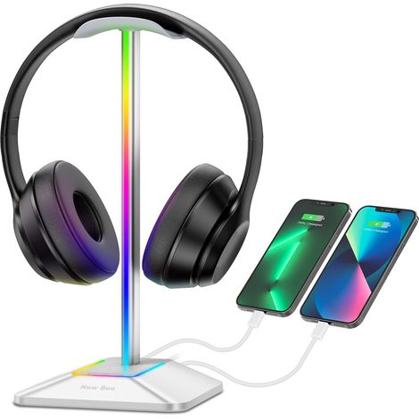 1 Support casque gaming, Hub USB Type-C, Éclairage RGB tactile, Commande intuitive, Pour bureau joueur (1/5)