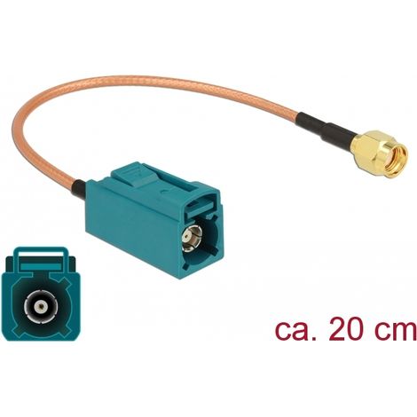 Delock Antena Cable FAKRA Z hembra  macho RP-SMA RG-316 20 cm