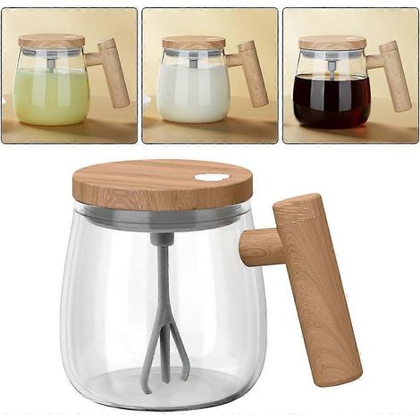 [KK] Mug mélangeur électrique auto-mélangeur avec couvercle, 400 ml, en verre borosilicate haute résistance. (1/5)