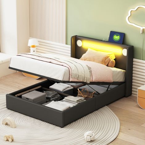 cama infantil con almacenaje LED Bluetooth 90x200 OKMYHOME (1/5)