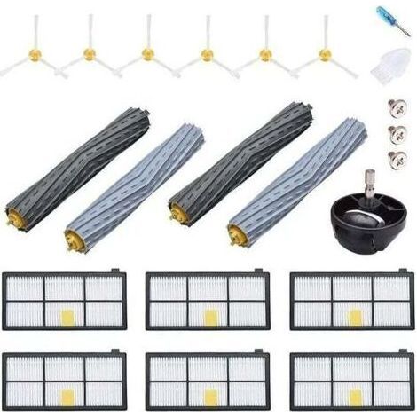 Accessoire pour iRobot Roomba 800 900 980 960 971 895 860 824 , XU,880 2x Filtre HEPA 6x brosses latérales 4x Brosse à Rouleau 1x Roue - (1/4)
