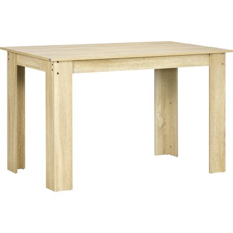 Table à manger table de cuisine design moderne avec grand plateau 2-4 personnes en bois dim. 120L x 69l x 75H cm chêne (1/5)