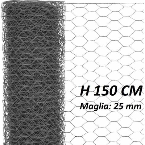 Rete per Recinzioni Tripla mt.50 Maglia mm.25 Ø Filo mm.0,70-H cm.150 (1/2)