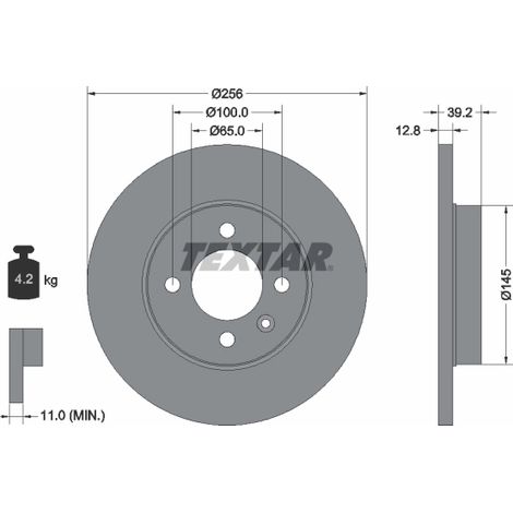 Lot de 2 Disques de frein Textar 92041703 CHERY 357615301 A113501075 L357615301