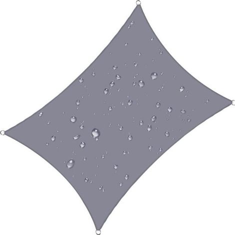 Rechteckiges Sonnensegel 4x5 m. wasserdicht. 93% UV-beständig. winddicht. aus Polyester mit UV-Schutz. für Garten. Terrasse. Camping. Grau