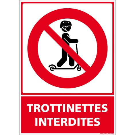Autocollants de Signalisation Souple – Panneaux de Signalisation Autocollants – Plusieurs tailles au choix – Signalisation Française - Trottinettes interdites - 300 x 420 mm
