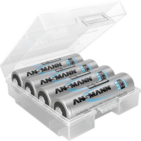 Ansmann Box 4 Boîte de piles 4x LR3 (AAA), LR6 (AA) (L x l x H) 67 x 55 x 22 mm (1/4)