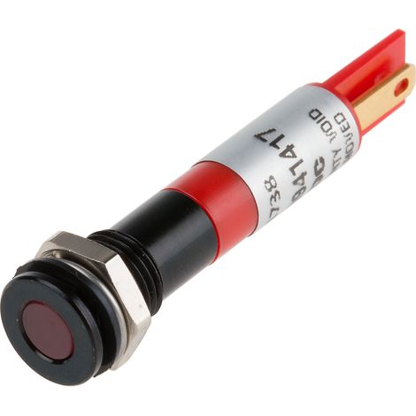Voyant LED lumineux Rouge RS PRO, dia. 8mm, 12V c.c., IP67 ( Prix pour 1 ) (1/2)