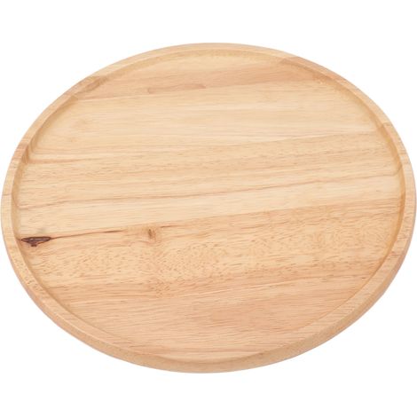 Plateau rond en bois de 30 cm, style simple, plateau de service stable pour le petit-déjeuner, les pizzas, les fruits et les en-cas (1/5)