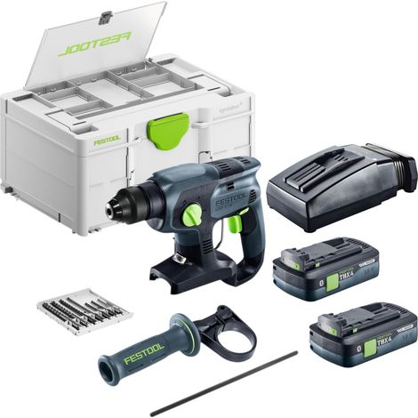 Juego básico Festool KHC-S 18: martillo combinado a batería de 18 V y 1,7 J, SDS plus + 2 baterías de 4,0 Ah + cargador + Systainer (1/5)